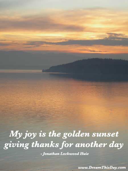 My joy is the golden sunset by Jonathan Lockwood Huie