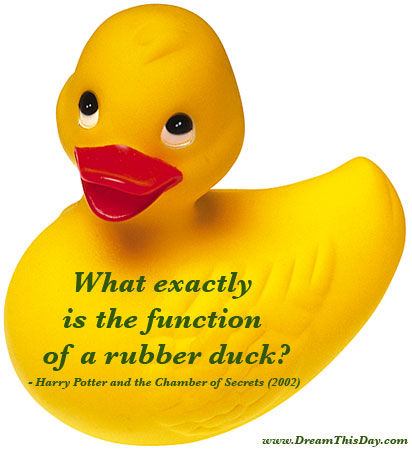 Verbeelding uitglijden Dek de tafel What exactly is the function of a rubber duck? ... by Harry Potter